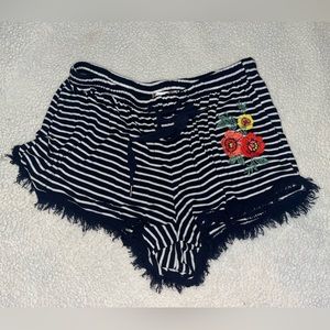 Altard State Jersey Knit Striped Floral Pajama Shorts